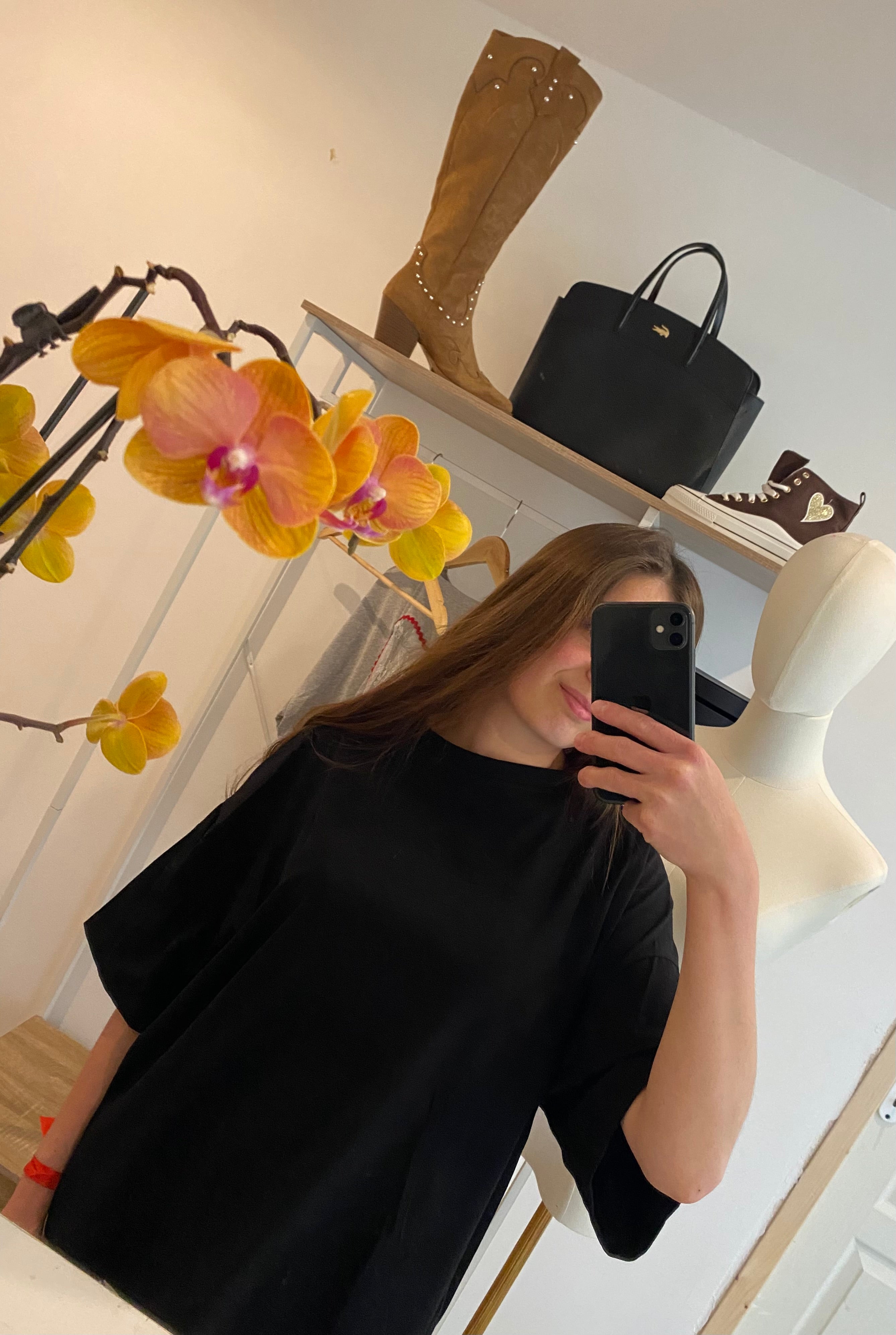 T-shirt dos "cœur dentelle" NOIR