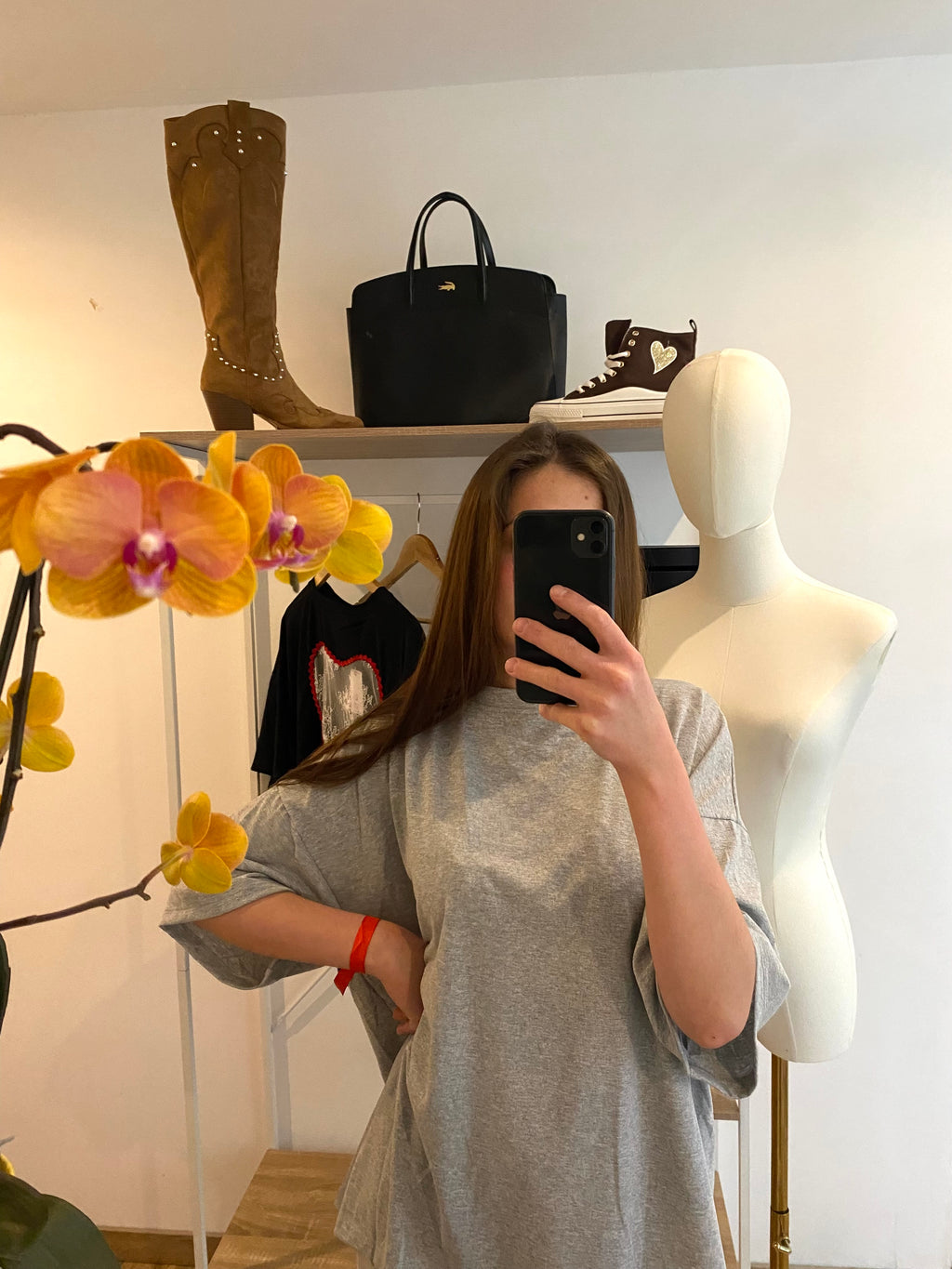 T-shirt dos "cœur dentelle" GRIS