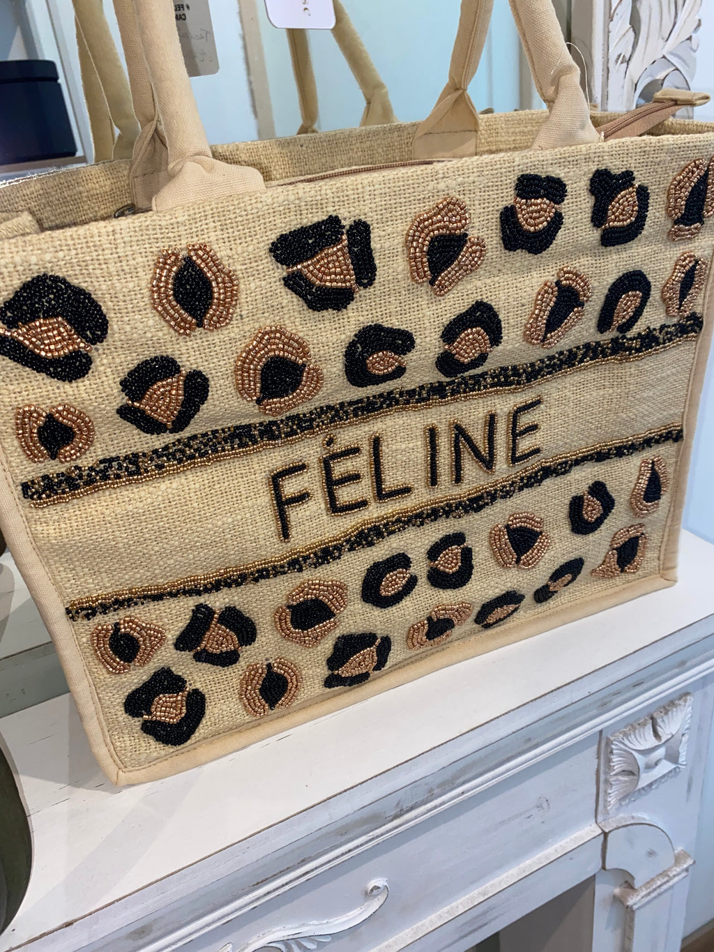 sac CABAS "féline" léopard