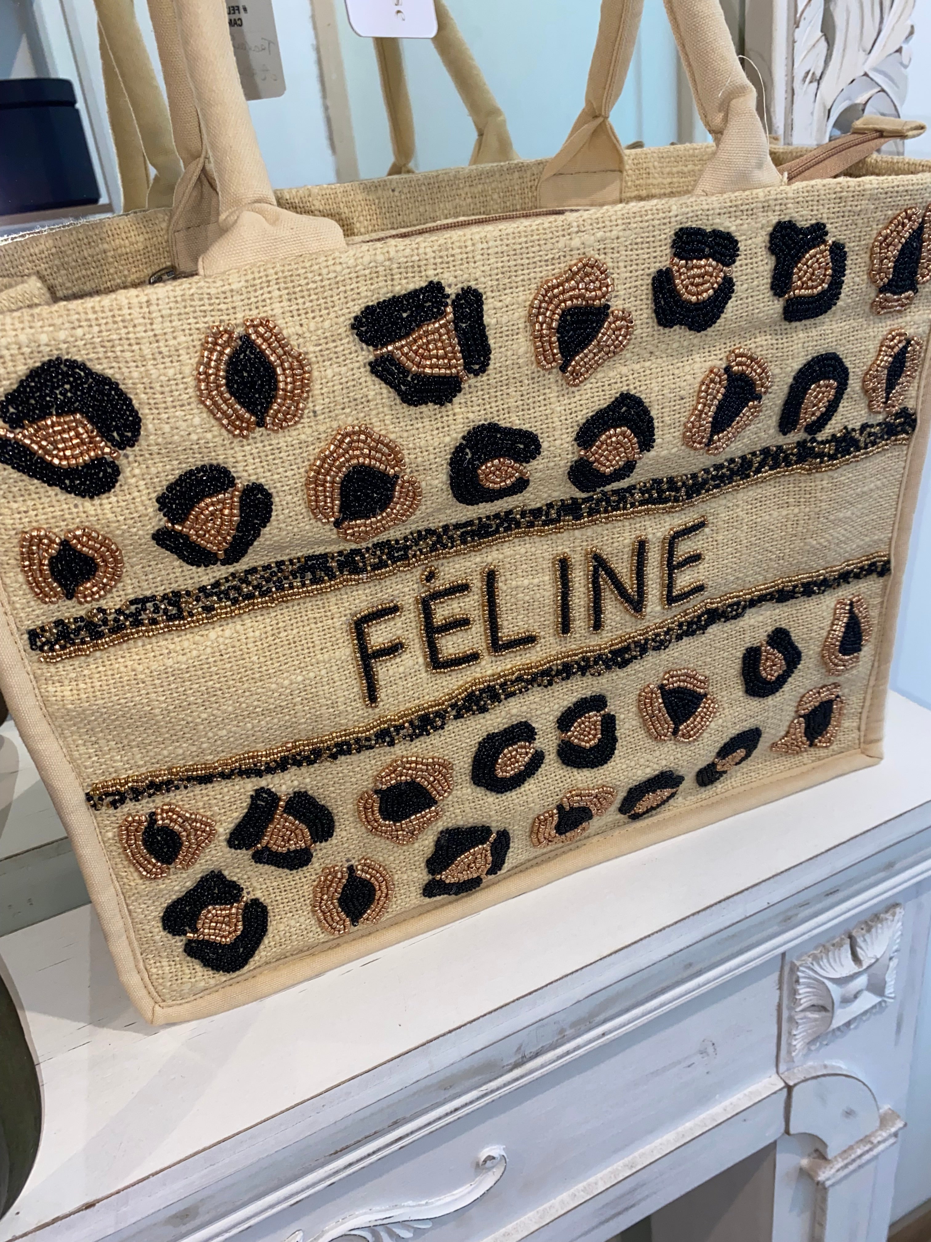 sac CABAS "féline" léopard