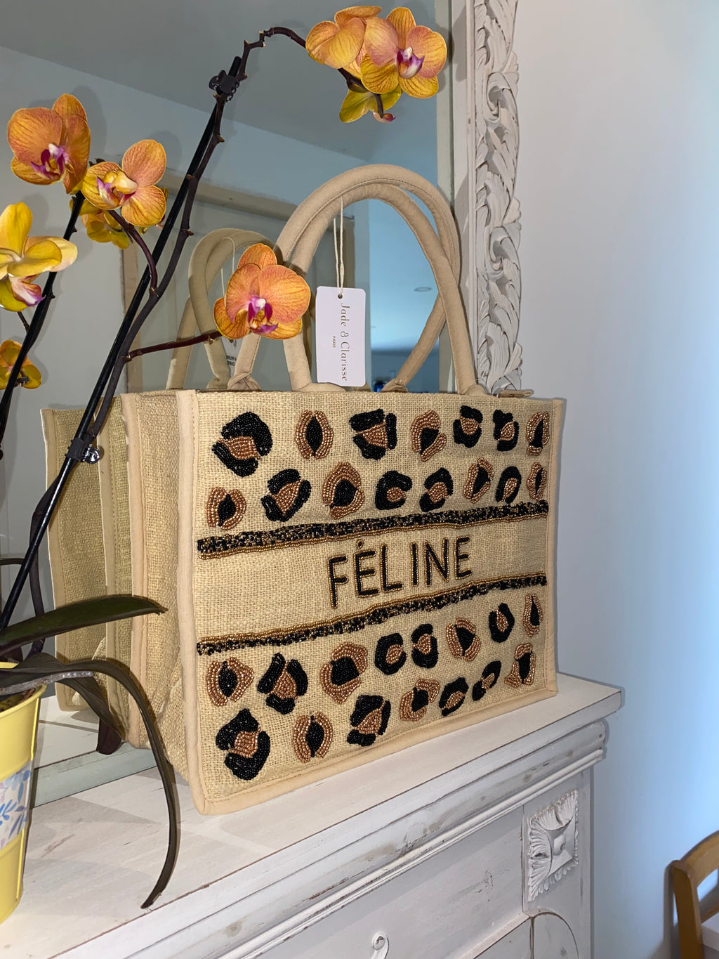 sac CABAS "féline" léopard