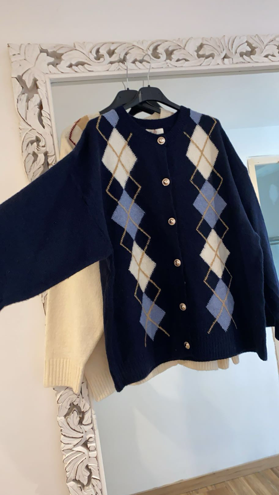gilet BLEU "Losange" Belle taille